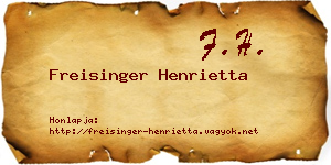 Freisinger Henrietta névjegykártya